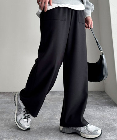 ソフトシャークスキン/チェックイージーパンツ