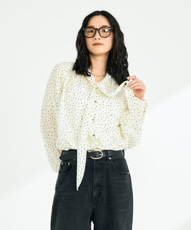 ［WEB限定 SPECIAL PRICE！］ハートドットボウタイブラウス