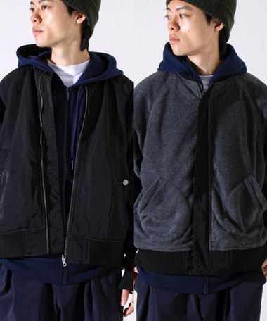 ［WEB限定 SPECIAL PRICE！］【ナイロン×フリース】2WAY リバーシブルボンバージャケット MA-1 UNISEX