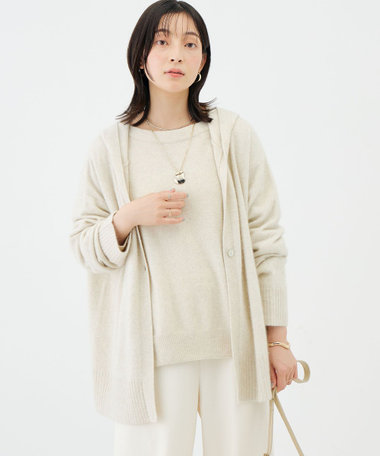 【WEB＆一部店舗限定カラー】《手洗い可能》ヘアリーフーディーカーディガン