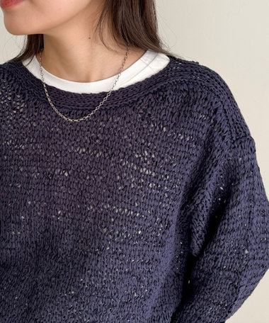 テープヤーンニットプルオーバー
