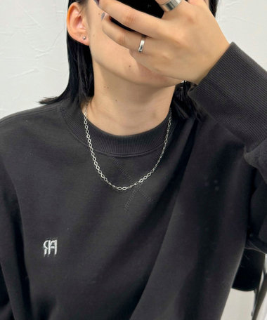 刻みオーバルチェーンネックレス