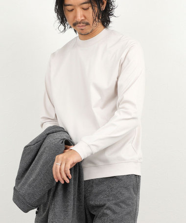 《ビジカジ対応》シルケットスムース クルーネック ドレスロンT 26AW