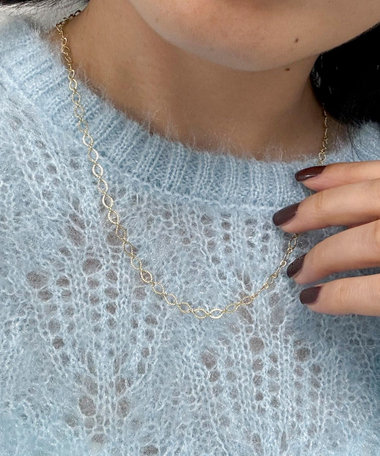 刻みオーバルチェーンネックレス