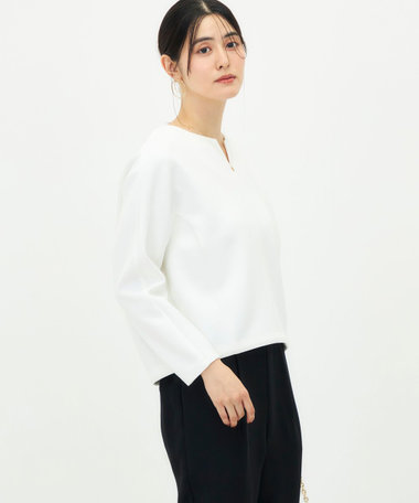 《UVカット/接触冷感/セットアップ対応》ウォッシャブルダンボールキーネックプルオーバー