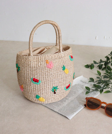 【BAGMATI/バグマティ】モチーフ刺繍ラウンドアバカバッグ