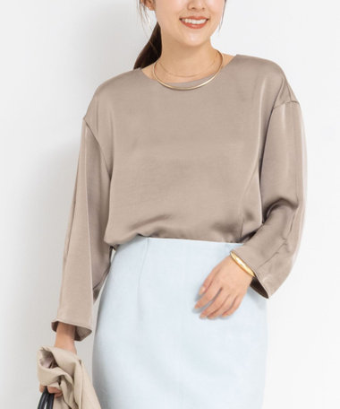 ウォッシャブル2WAYサテンブラウス