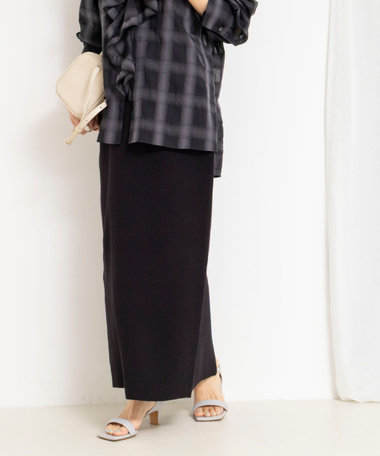 《手洗い可能》《セットアップ対応》スウェットライク2WAYニットスカート