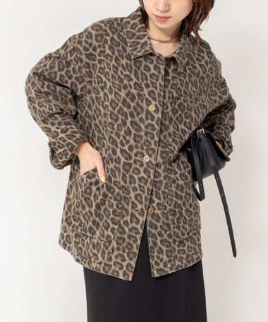 【WEB限定】ウォッシャブルレオパードジャケット
