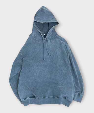 【ロンT以上、パーカー未満】ケミカル加工 フードロンT