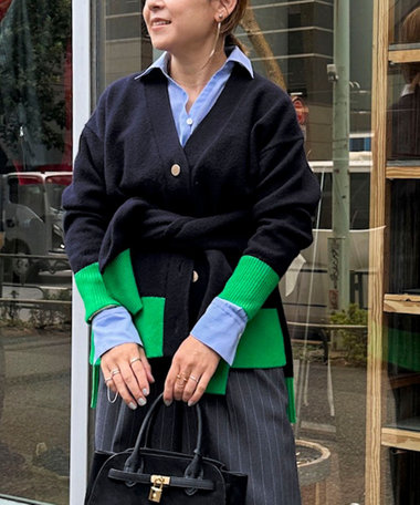 5ＧノアリスゆったりVニットカーディガン