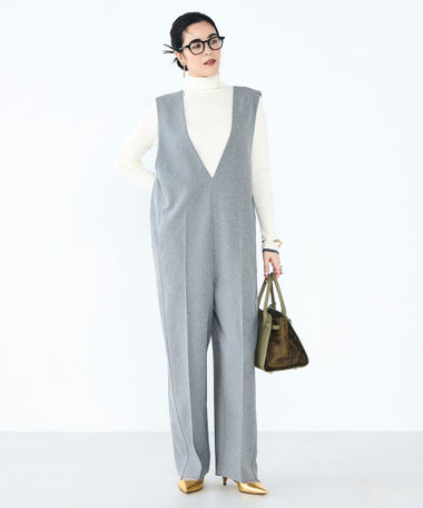 ライトグレー ノースリーブ オールインワン ライトグレー ノースリーブ オールインワン