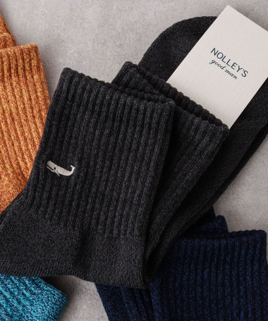 【OCTAVE OCTAVE/オクターブ オクターブ】別注クジラクォーターメランジソックス