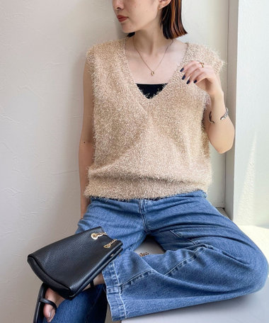 【WEB限定カラーあり】ポリフェザーニットベスト