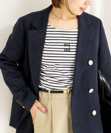 【nolnol/ノルノル】ウォッシャブルシルケットボーダーショートT