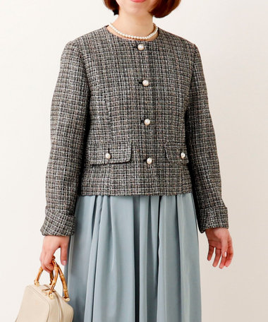 ［OUTLET限定 TIME SALE！］《オケージョン対応》コッパーラメツィードジャケット