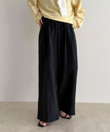 【低身長サイズ34有り】こなれワッシャータックイージーパンツ