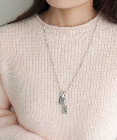 アンティークタグネックレス