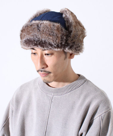 【GLOSTER/グロスター】フライトキャップ 2WAY ナイロン/デニム