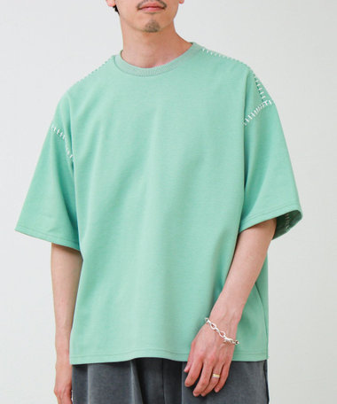 【WEB限定 GW SPECIAL PRICE】【セットアップ対応】カルゼラダーステッチ クルーネックTシャツ