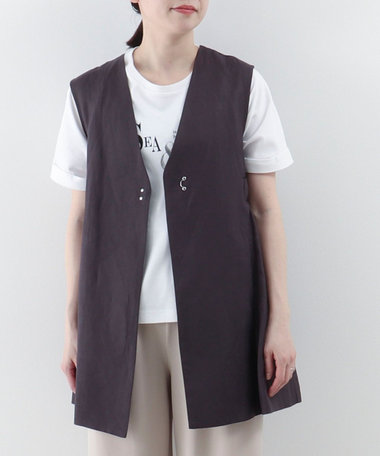 ［OUTLET限定 TIME SALE！］イージーケアリネンベスト