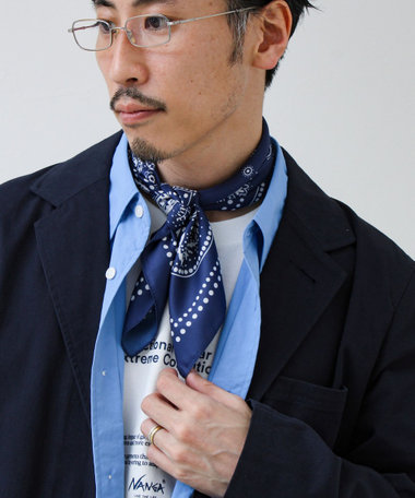 【イタリア製】バンダナ柄ペイズリースカーフ