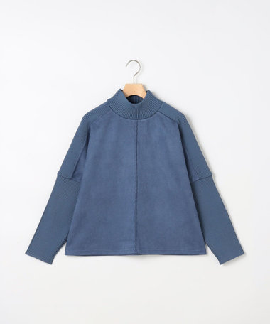 《セットアップ対応》【新色追加】スエード×リブドルマンスリーブプルオーバー