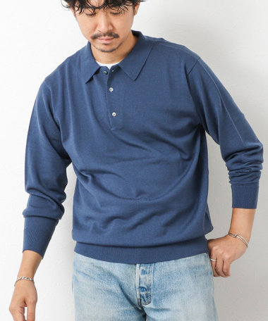 14G成型 ウォッシャブル NSN長袖ポロニット 25AW