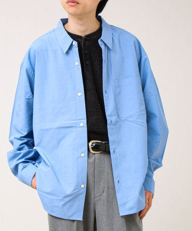 【ストライプ/無地】レーヨン混 レギュラーカラーシャツ