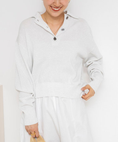 《手洗い可能》ギマコットンポロ襟プルオーバー