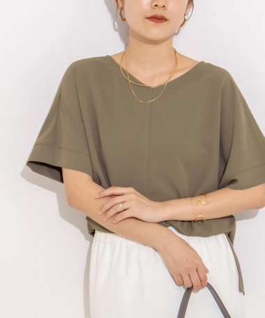 【WEB＆一部店舗限定カラー】《セットアップ対応》ジョーゼットＶネックプルオーバー