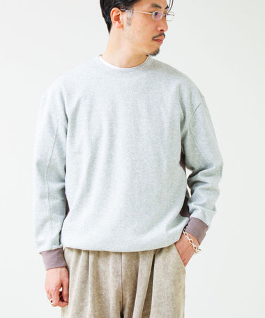 【一枚でサマになる】ブークレ配色ラインプルオーバー