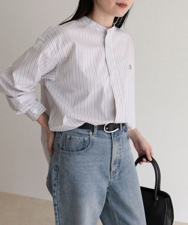 【GEVACO/ゲバコ】バンドカラーロングスリーブシャツ