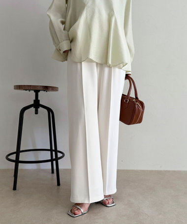 【オン・オフ対応/高身長サイズあり】とろみツイルタックスラックス