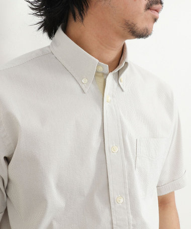 《ビジカジ対応》COOLMAX シアサッカーテープBD SS 半袖ボタンダウンシャツ 26SS