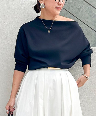 《セットアップ対応》ウォッシャブルボートネックライトダンボールプルオーバー