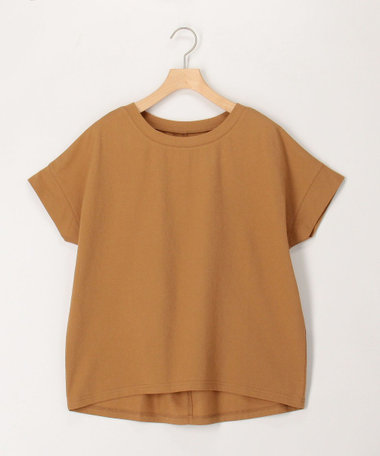 麻調ジャージー袖口ダブルTシャツ