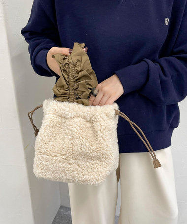 フリルワンハンドルボアトートバック