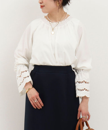 袖レース前後2WAYブラウス