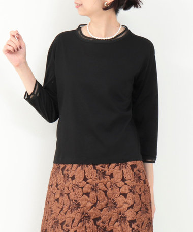 NOLLEY'S ブラック Tシャツ サイズ38 NOLLEY'S ブラウス シャツ オトナサテンTブラウス レディース