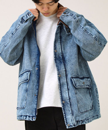 【ダック地/デニム】衿コール カバーオール