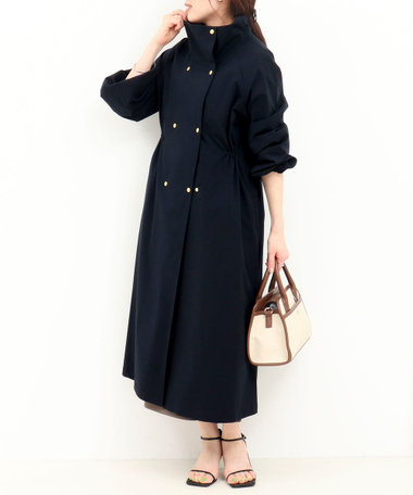 撥水スタンドカラーロングコート