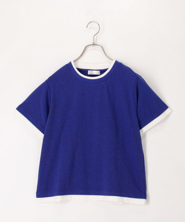 ドライタッチ天竺レイヤード風配色Tee