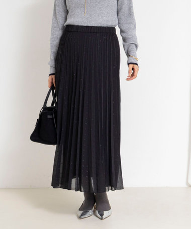 ウォッシャブルラメカットドビープリーツスカート