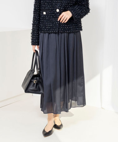 ウォッシャブルサテン楊柳ギャザースカート