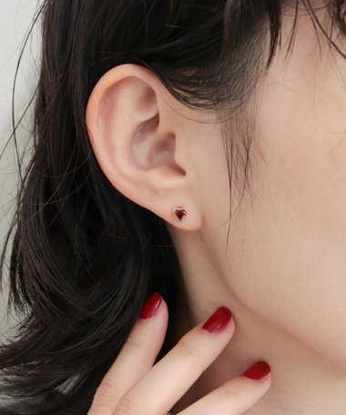 プチハートビジューピアス