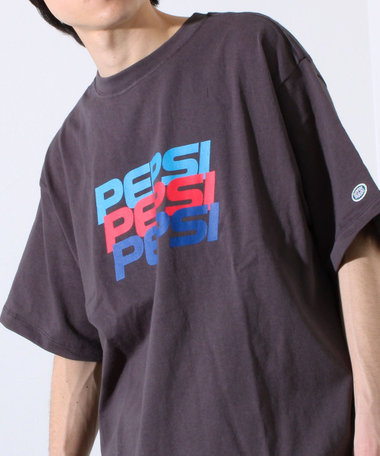 ［WEB限定 TIME SALE！］【PEPSI×DISCUS ATHLETIC】コラボ プリント 半袖 クルーネックTシャツ