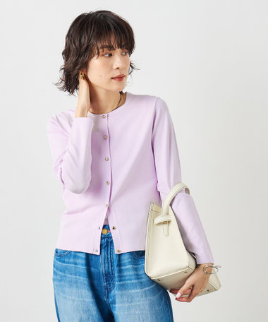 《アンサンブル対応》 《手洗い可能》マルチファンクションクルーネックカーディガン