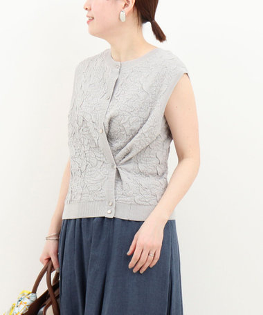 ふくれ編み2WAYベスト