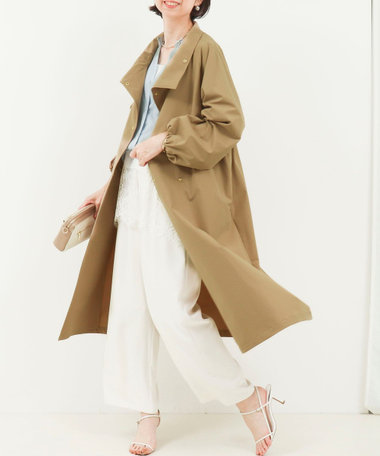 撥水スタンドカラーロングコート